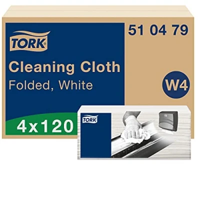 Image of Tork Cleaning Cloth White W4, Flexible, 4 x 120 Cloths, 510479