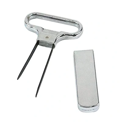 Image of Two Prong Wine Bottle Opener Corkscrew Remover for Home Dining Room Hotel Bar Cork Puller Damaged