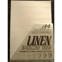 Image of A4 White Embossed Linen Card x 5 Sheets, 250gsm UKCC0299
