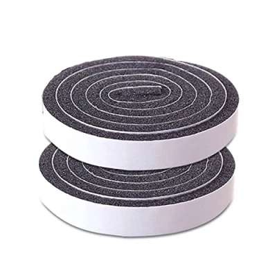 Image of 2 Rolls Foam Seal Tape 0.59 In Wide X 0.39 Thick Strip Self Adhesive Rubber Door Weather Stripping