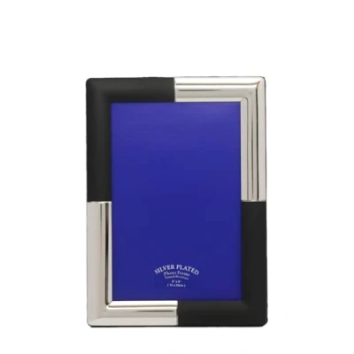 Image of Black &amp; Silver Cornered Picture Frame, Plated Photo Fames (Black Silver, 6&quot; x 8&quot;)