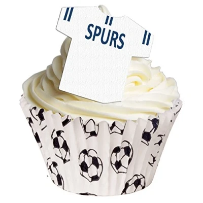Image of 12 Edible T Shirt Decorations Great for Spurs Fans Perfectly pre Cut Wafer just pop Them Out The Packaging and top on Your Cake Pack of by CDA Products Ltd