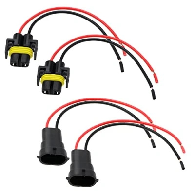 Image of OTOTEC 4PCS H8 H11 2 Pin Fog Lights Wiring Harness for H8/H9/H11/880/881 Bulbs Socket Light Bulb Connector Plug and Play 15cm