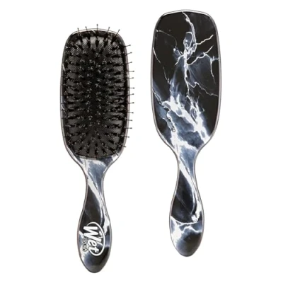 Image of Wet Brush Shine Enhancer Paddle Brush, Marble Onyx Hair Detangler With Ultra Soft Bristles, Infused Natural Argan Oil, Shiny Detangle &amp; Smooth Hair, or Dry, For All Types
