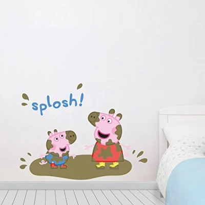 Image of Peppa Pig and George splosh wall stickers (Large Blue) Official range