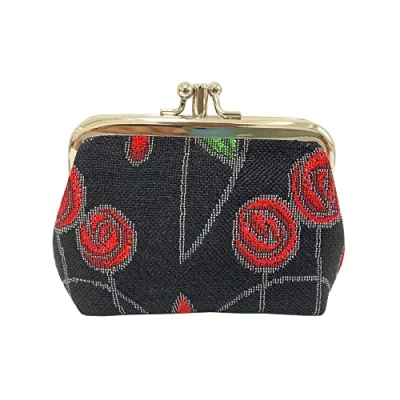 Image of Signare Tapestry Travel Bag, Handbag, Crossbody Bag Cosmetic Makeup for Women with Mackintosh Simple Rose Designs (Frame Purse)