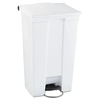 Image of Rubbermaid Commercial Products Step On Container Mobile 87 Litre White FG614600WHT