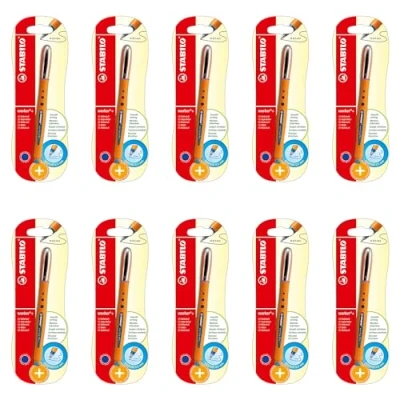 Image of STABILO Rollerball worker+ Medium Blue 10 Blisters
