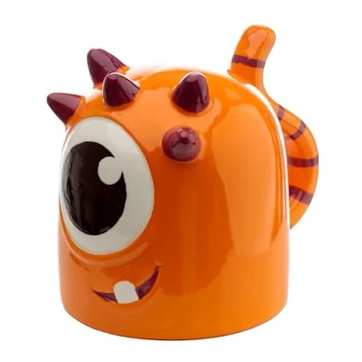 Image of Puckator Monstarz Monster Orange Upside Down Ceramic Shaped Tea Coffee Mug Funny Home Accessories Cute Gifts for Girlfriend Large Mugs Men Women Hot Drinks Cups Presents Secret Santa Gift