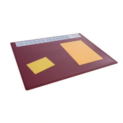 Image of Durable Desk Mat with Annual Calendar 65 x 50 cm, Non Slip, Polypropylene,Made in Germany, Red