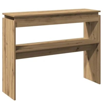 Image of vidaXL Artisan Oak Console Table Engineered Wood Rectangular Hallway/Living Room Furniture w/Shelf 102x30x80 cm