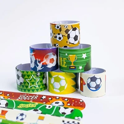Image of Toyseum 30 x Football Slap Bands for Party Bags Fillers, Ideal Your Boys and Girls Themed Bags, Multi Pack Snap Bands, of (10 Unique Designs)