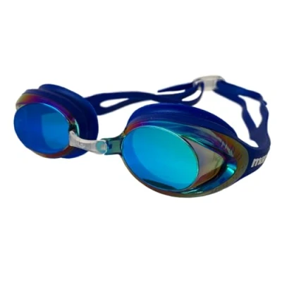 Image of Maru Sonic Swimming Goggles, UV Protection, Quick Adjust Comfort Strap, Anti Fog Clear Vision Swim Goggle Lenses for Adult, Men, Women and Kids Age 6 14, Blue/Purple/Blue
