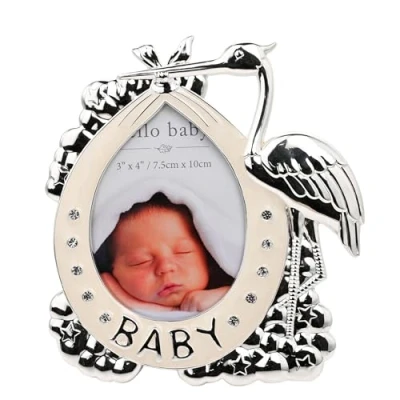 Image of Widdop Silverplated Hello Baby Photo Frame 3&quot; x 4&quot; Perfect Newborn or Shower Gift Present For New Christening