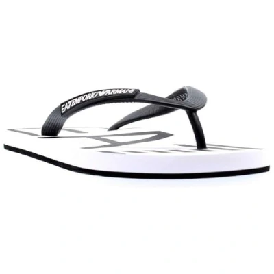 Image of EA7 Emporio Armani Unisex Tbar sandals, Size: 9, White/black Synthetics