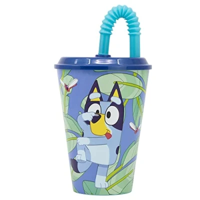 Image of Stor Bluey 430 ml Reusable Children&#039;s Cup with Lid and Straw
