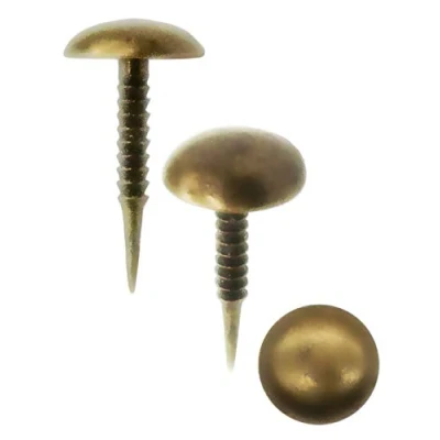 Image of FUXXER® 100 x Antique Round Head Nails Tacks Furniture 15 8 mm Vintage Brass Bronze Look