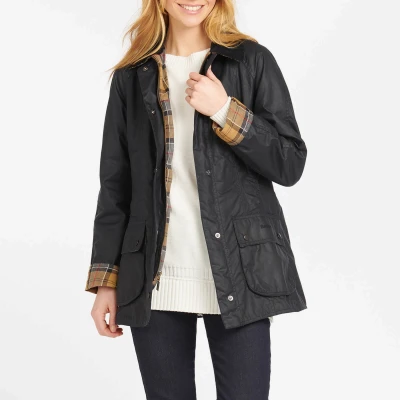 Image of Barbour Beadnell WAX Jacket Light jacket, Women&#039;s, Size: 6, Navy