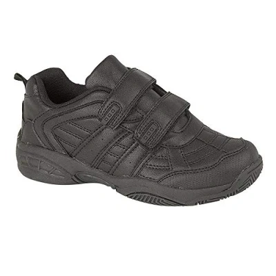 Image of FUSION Twin Touch Fastening Trainer Black Size UK Childrens 13