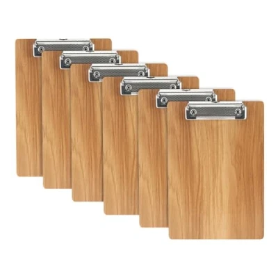 Image of A5 Clipboard,6 Pack Wooden Clipboard with Low Profile Clip,A5 Clip Board Clipboards Hardboard