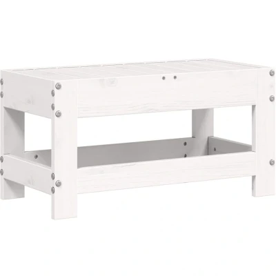 Image of vidaXL Garden Footstool White 62x30x32 cm Solid Wood Pine