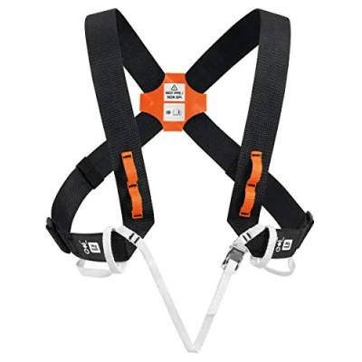 Image of Petzl, Explo, Positioning Braces For Croll, Black/Orange, One Size, Unisex Adult