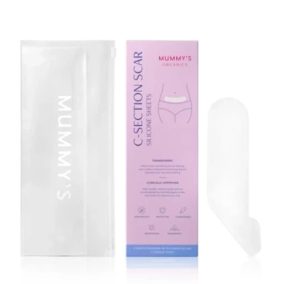 Image of Mummy&#039;s Organic:s C Section Scar Silicone Sheets,Premium Medical Grade Silicone,C Recovery Must Have, 6 Sheets, Keloid Treatment, 20cm Length