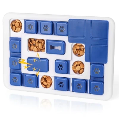 Image of BELLE VOUS Dog Puzzle Toys/Interactive Slow Feeder Treat Dispenser Toy for IQ Training Enrichment Small, Medium &amp; Large Puppies