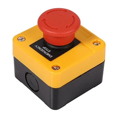 Image of 660V 10A Plastic Red Sign Emergency Stop Mushroom Push Button Switch Station for Home