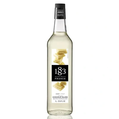 Image of 1883 Maison Routin Premium White Chocolate Syrup for Coffee, Hot Chocolate, Cocktails &amp; Baking Glass 1L
