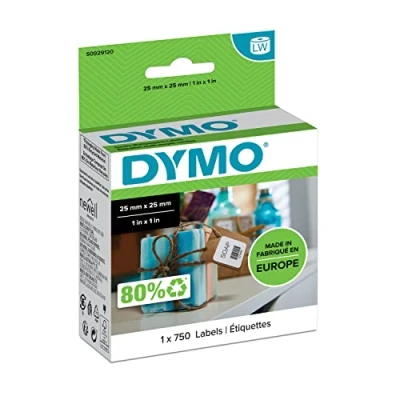 Image of DYMO Authentic LabelWriter Small Multi Purpose Labels 25mm x Roll of 750 Easy Peel Self Adhesive for Label Makers