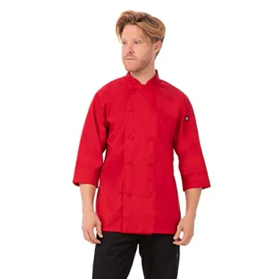 Image of Colour by Chef Works B106 S 3/4 Sleeve Jacket, Small, Red