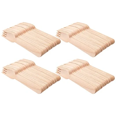 Image of Invero 200 Piece Disposable Wooden Forks Eco Friendly, Biodegradable, Fully Compostable &amp; Hygiene Proof Ideal Cutlery for Wedding, Birthday, Parties, Catering, Outdoor Picnics, BBQs and more