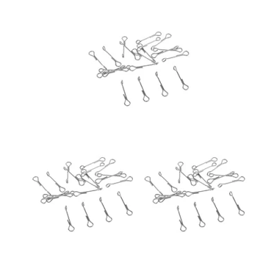 Image of 3 set 20 Pieces Fish Skull Articulated Shanks Spine for Fly Tying DIY Tool 20mm, Silver