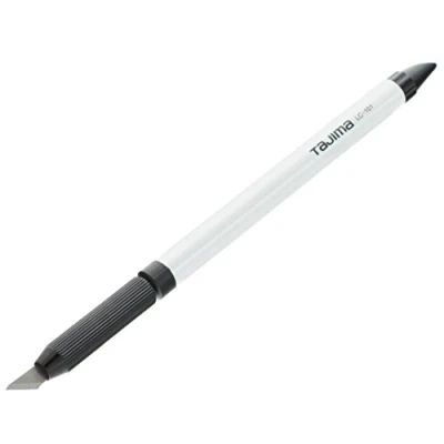 Image of Tajima LC101B Cutter Art Knife with 8 Spare Blades, Black/Silver, 4.9 mm