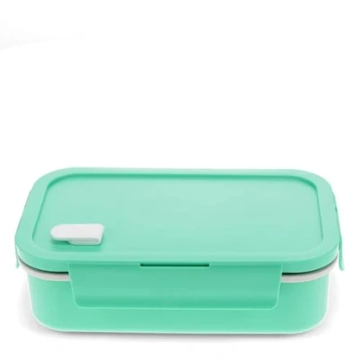 Image of Rex London Double Wall Lunch Box with Divider Aqua