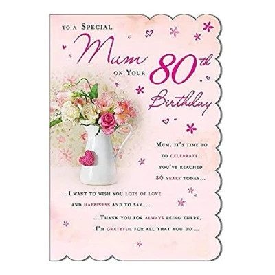 Image of STUNNING TOP RANGE BEAUTIFULLY WORDED MUM EIGHTY 80TH BIRTHDAY GREETING CARD