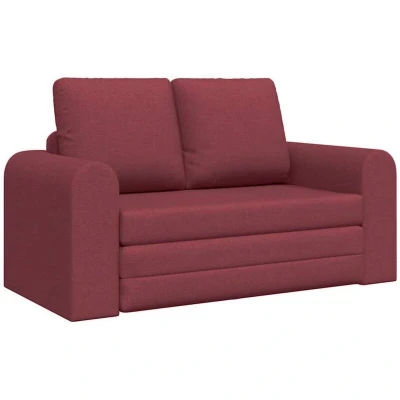 Image of vidaXL Floor Sofa Bed 2 in 1 Wine Red 148x71x83 cm Fabric