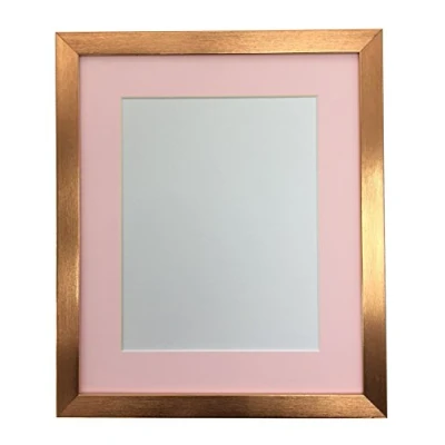 Image of FRAMES BY POST 0.75 Inch Bronze Picture Photo Frame With Pink Mount A3 Image Size A4 Plastic Glass