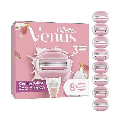 Image of Gillette Venus Spa Breeze Replacement Razor Blades 8 Pack