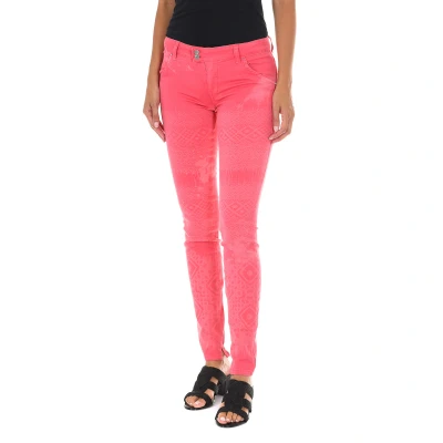 Image of Met Womens Long denim pants made of elastic fabric 70DBF0518 G291 woman Pink Cotton Size 25 (Waist)