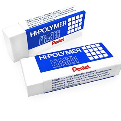 Image of Pentel Hi Polymer Jumbo Plastic Rubbers Erasers White (2)