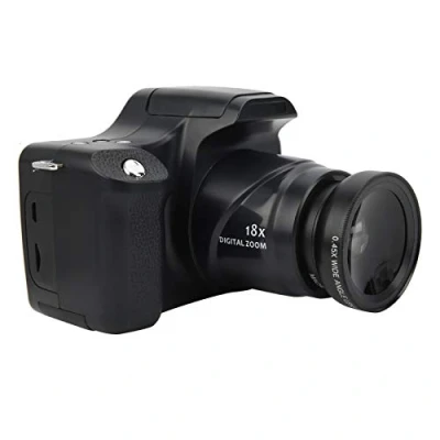 Image of Portable Digital Camera, 3.0 in LCD Screen 18X Zoom HD SLR Camera Long Focal Length, Supports 24MP Photo Shooting, Builtin Flash/Microphone(Standard+Wide Angle Lens)