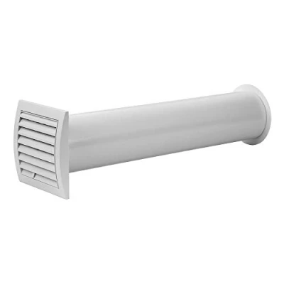 Image of Universal Vent Kit 100mm / 4&quot; Wall Fixing Ventilation Duct with Shutter, White Color