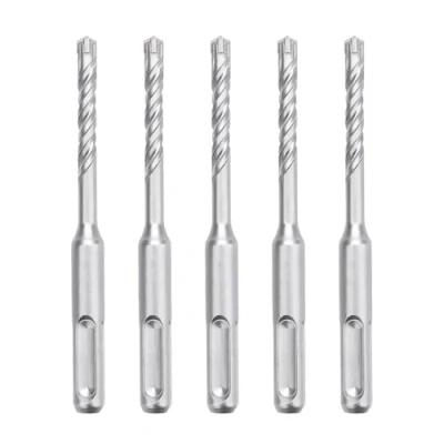 Image of hsawbit 5PCS Masonry Drill Bits Set with SDS Plus Shank, 8mm x 110mm Hammer Drills Tungsten Carbide Tip for Concrete, Brick, Cement Walls, Stone