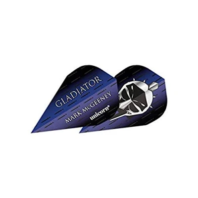 Image of Unicorn Authentic Dart Flights Mark McGeeney Gladiator Blue Design DXM Shape Durable 100 Micron Polyester PET