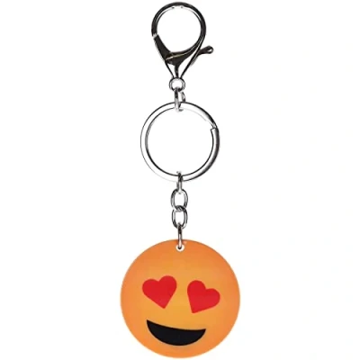 Image of Stands Out, Supplying Outstanding Gifts Heart Eyes Emoji Novelty Keyring Bag Tag Charm
