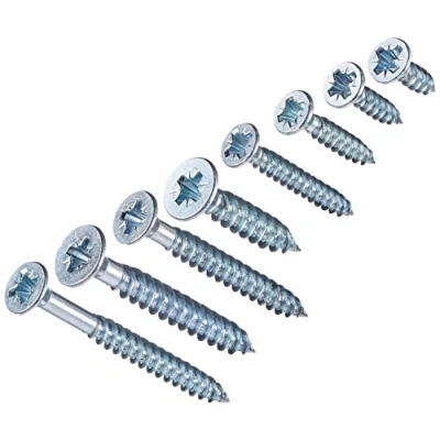 Image of Merriway BH06523 (220 Pcs) Zinc Plated Workshop Assortment of Pozi Head CSK Twin Thread Screws Pack 220 Pieces