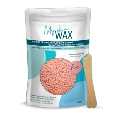 Image of My Skin Wax Stripless Beads, 400g, Hypoallergenic, Kit For Waxing machine, Hair Removal Hard Sensitive Men Women, Face, Bikini, Eyebrow, Leg Wax, R