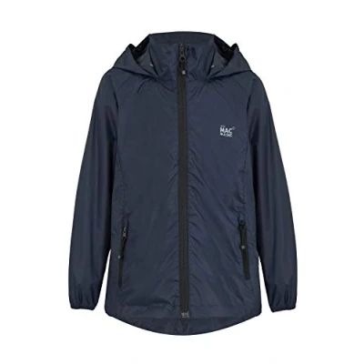 Image of Mac in a Sac Mini Origin II Packable Waterproof Jacket for Boys &amp; Girls Lightweight and Breathable Raincoat that Packs into its own Bag Navy 8 10 Years